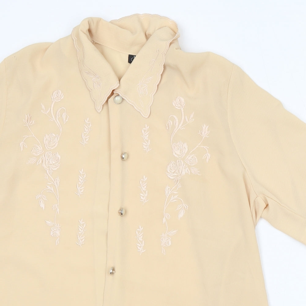 Windsor of London Womens Yellow Viscose Basic Button-Up Size 18 Collared