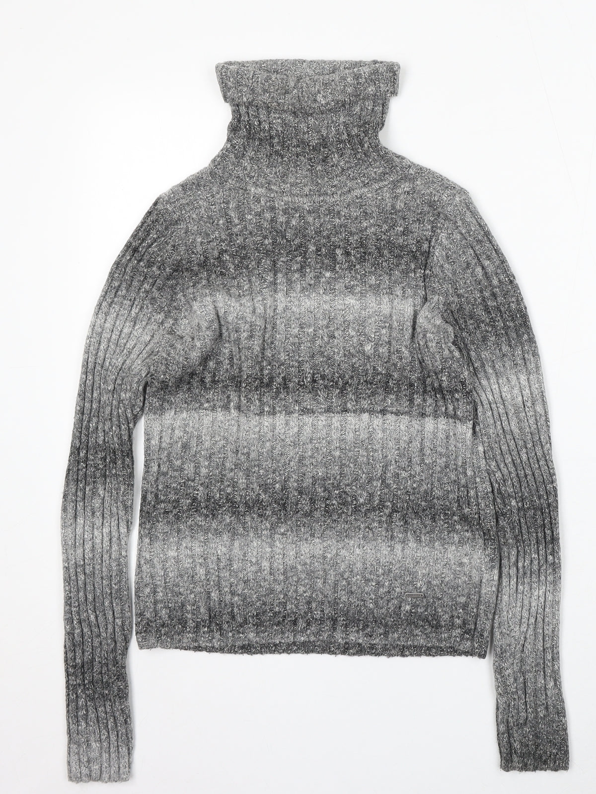 Hollister Womens Grey Roll Neck Cotton Pullover Jumper Size S