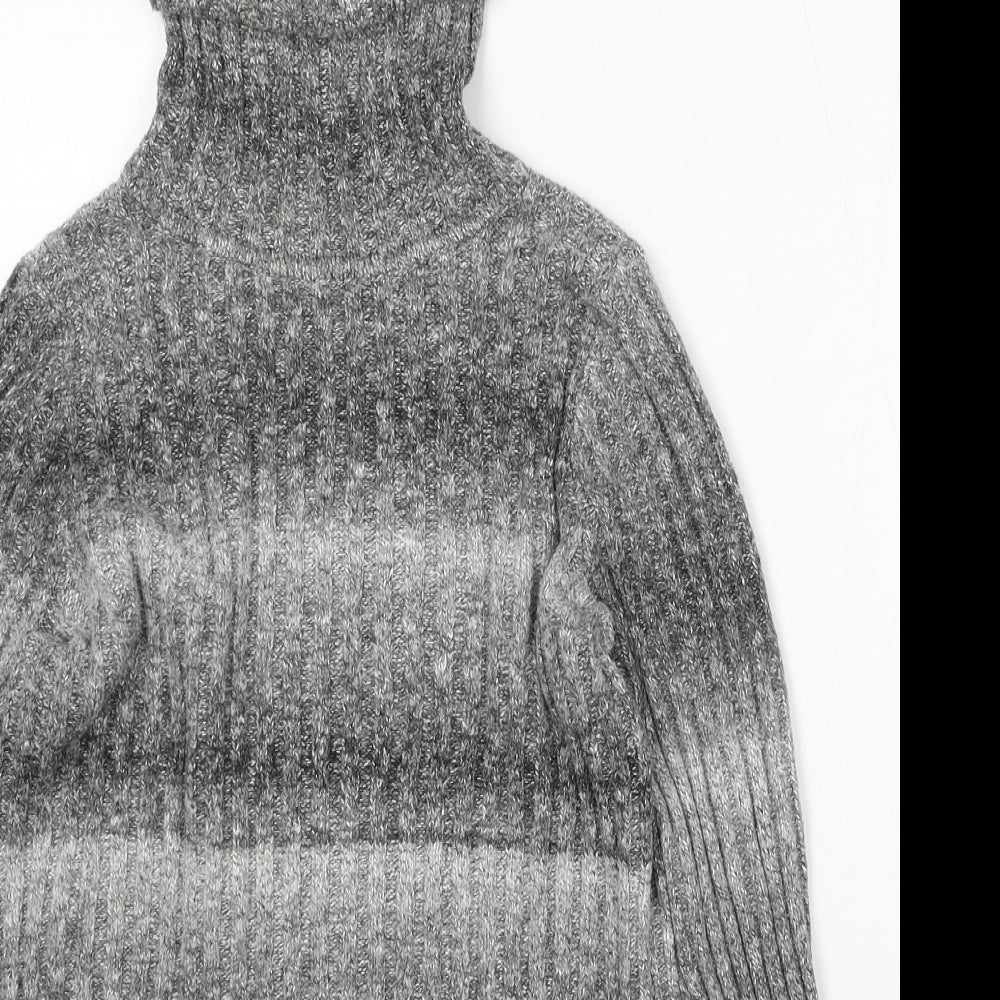 Hollister Womens Grey Roll Neck Cotton Pullover Jumper Size S