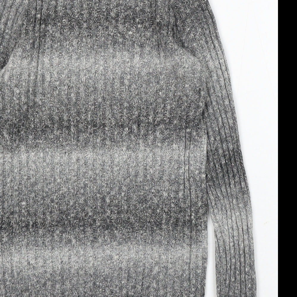 Hollister Womens Grey Roll Neck Cotton Pullover Jumper Size S
