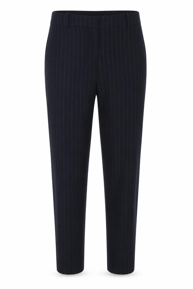 H&M Womens Blue Striped Polyester Chino Trousers Size 12 L28 in Regular