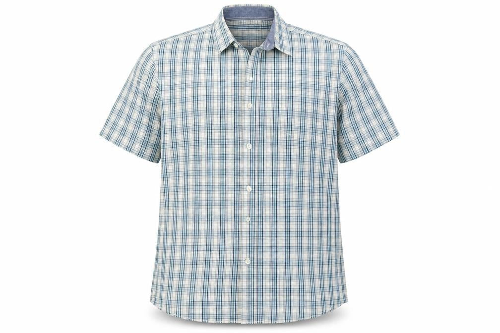 Boston Crew Mens Blue Plaid Cotton Button-Up Size XL Collared