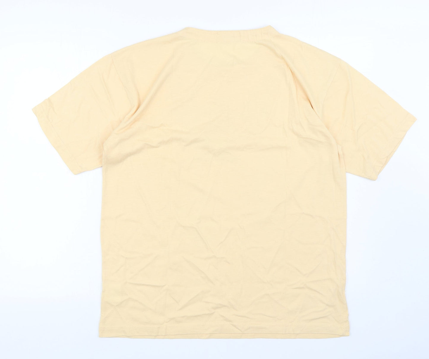 In Style Womens Beige Polyester Basic T-Shirt Size L Round Neck