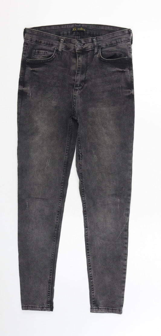 Jenerique Womens Black Cotton Skinny Jeans Size 10 L28 in Regular Zip