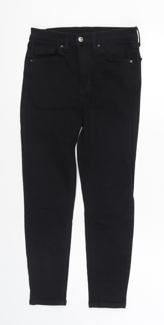 Topshop Mens Black Cotton Skinny Jeans Size 28 in L30 in Regular Zip