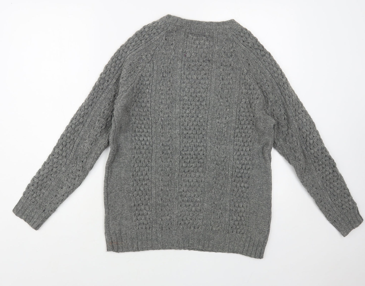 FOREVER 21 Womens Grey Crew Neck Acrylic Pullover Jumper Size S