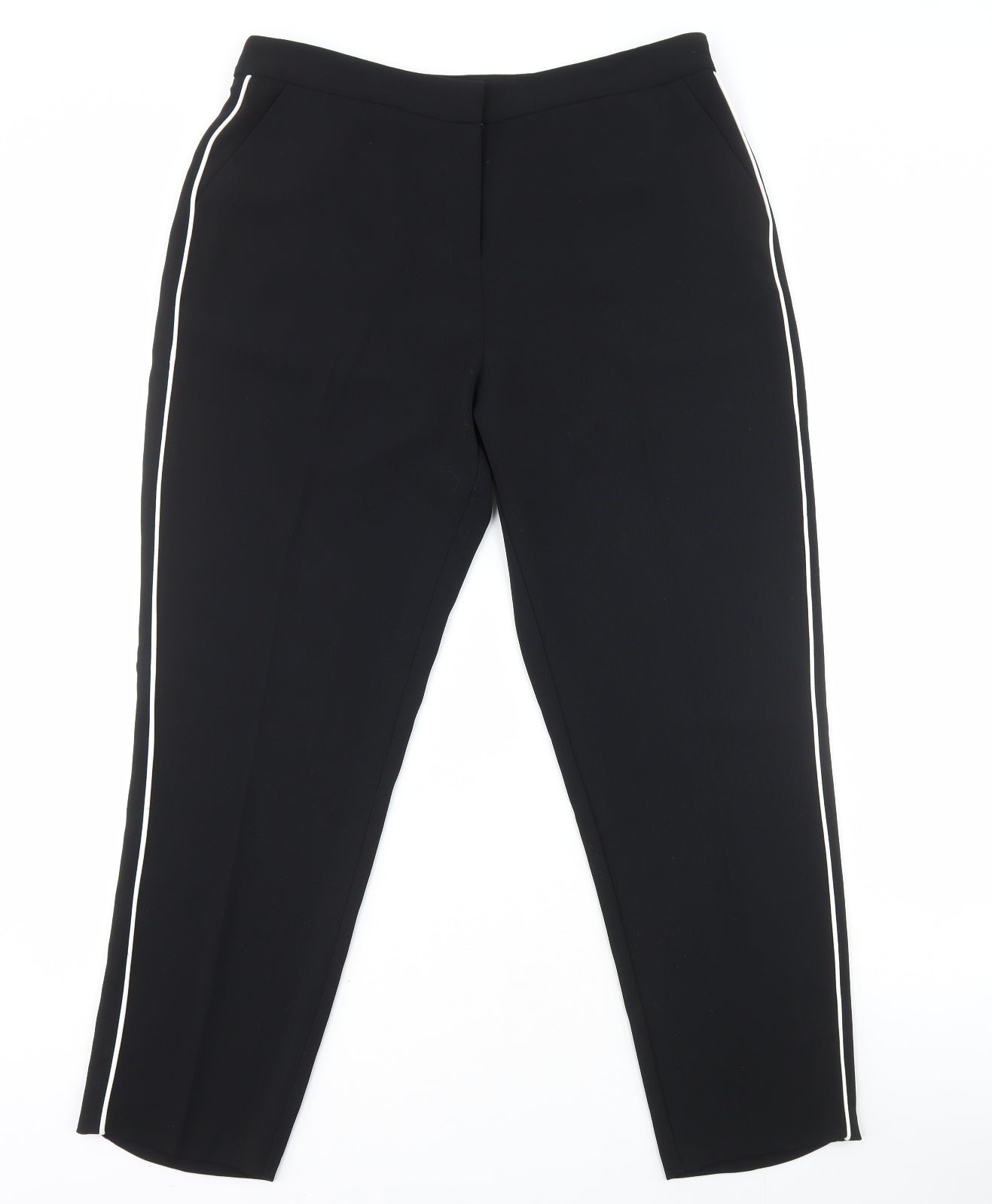 Dunnes Womens Black Polyester Trousers Size 14 L27 in Regular