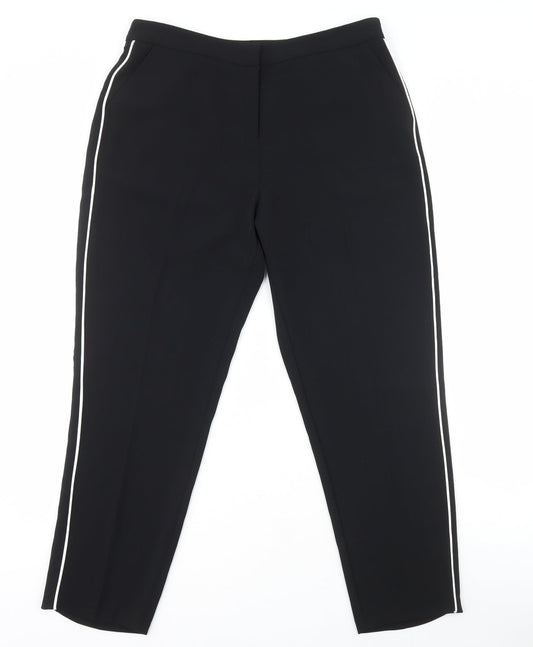 Dunnes Womens Black Polyester Trousers Size 14 L27 in Regular