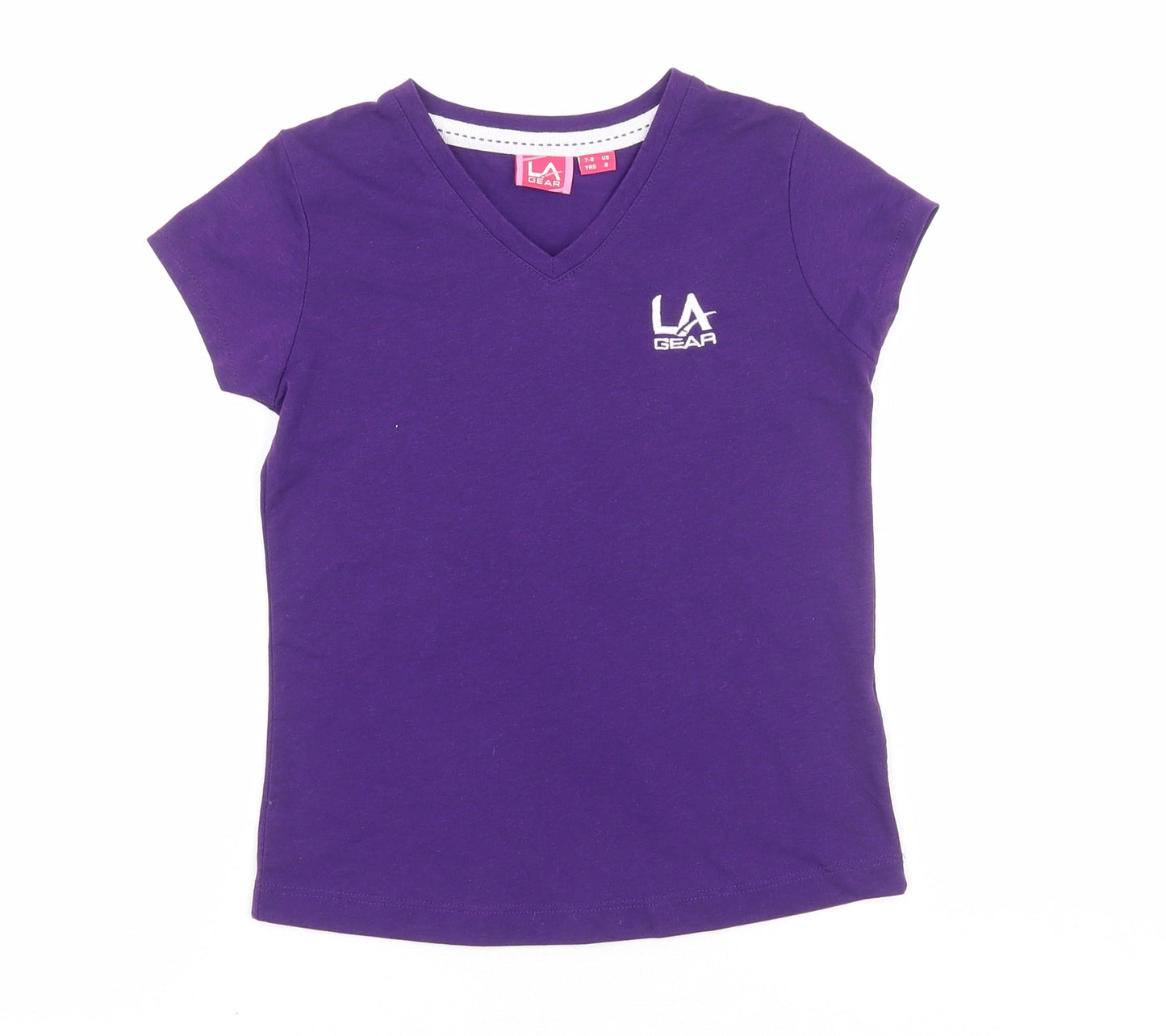 LA Gear Girls Purple Polyester Basic Casual Size 7-8 Years V-Neck