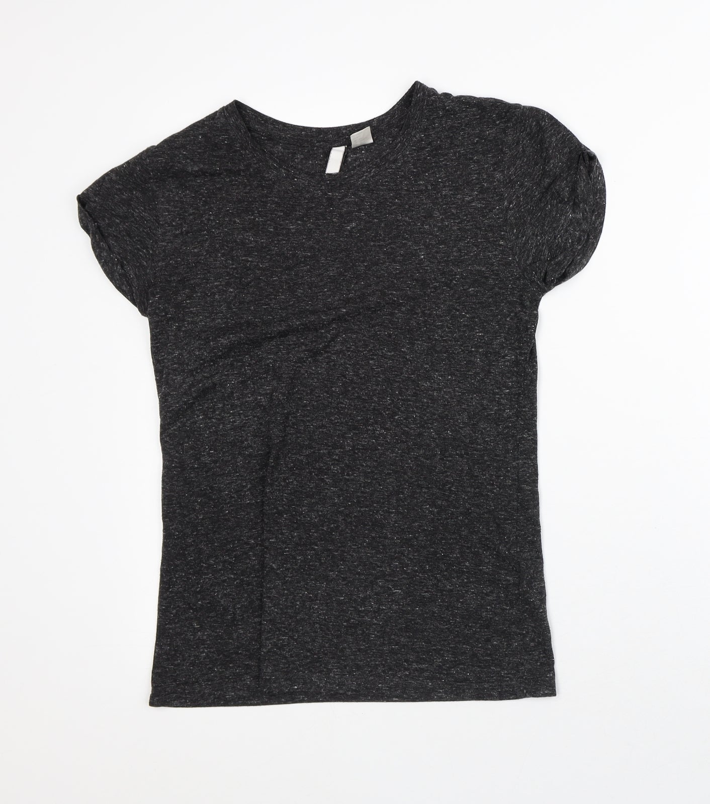 Divided Womens Grey Geometric Polyester Basic T-Shirt Size XS Crew Neck