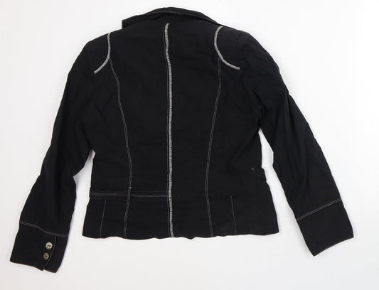 Femmes je Vous Aime Womens Black Striped Jacket Size S