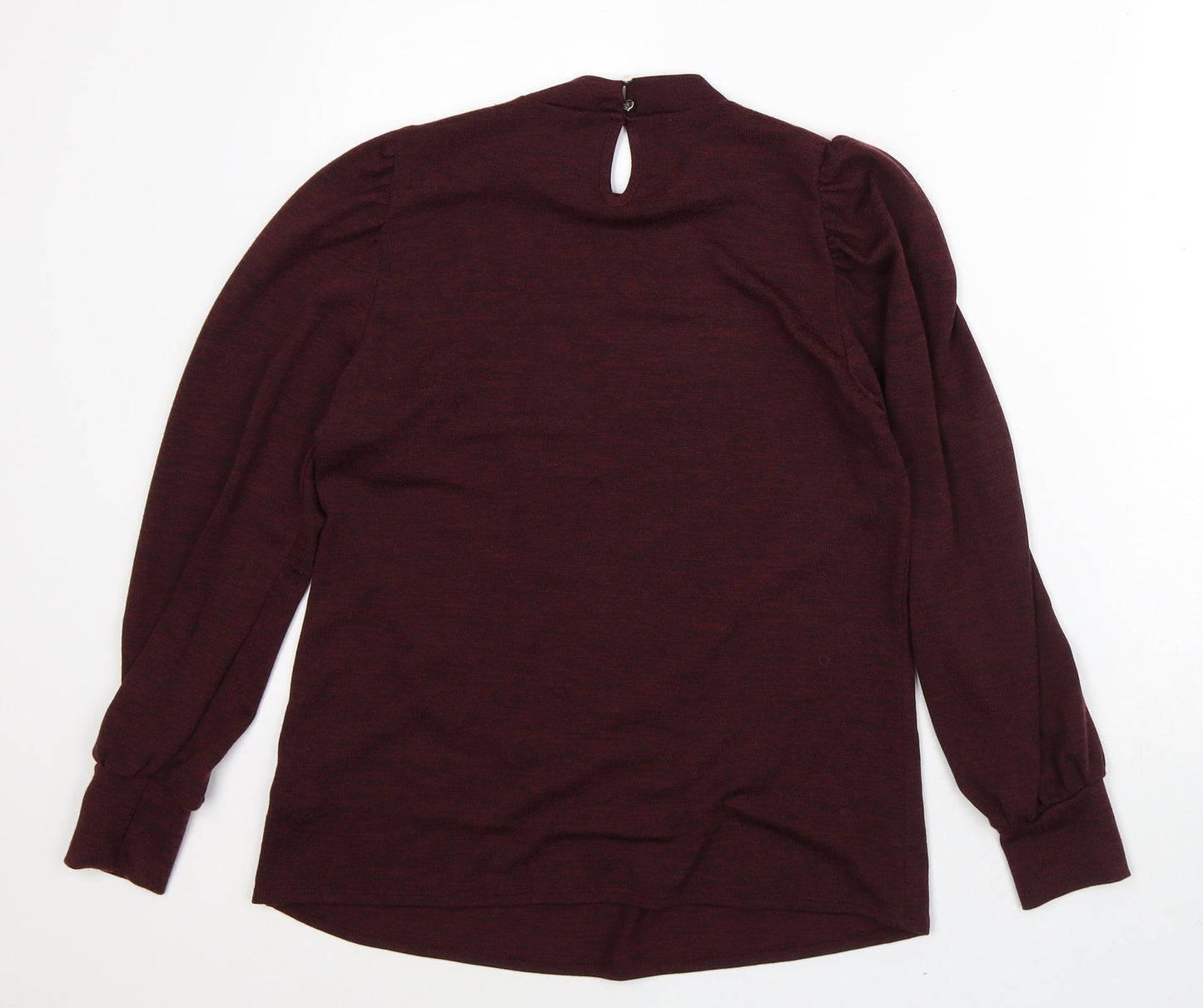 Dorothy Perkins Womens Red Polyester Basic T-Shirt Size 14 Mock Neck