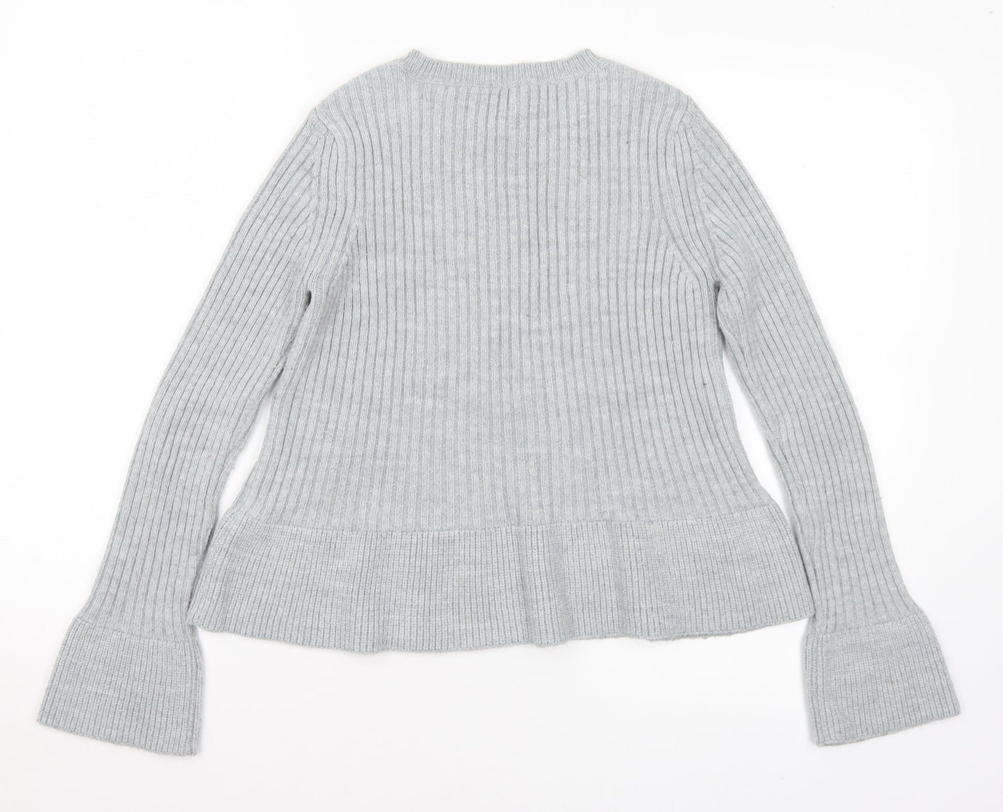 Marks and Spencer Womens Grey Crew Neck Acrylic Pullover Jumper Size 6