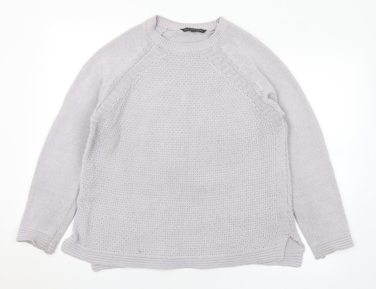 Bonmarché Womens Grey Round Neck Polyester Pullover Jumper Size 16