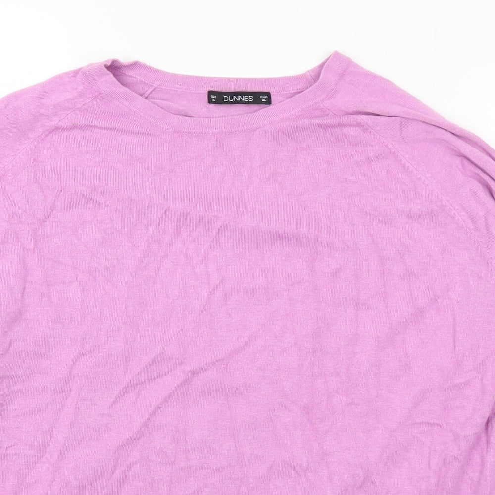 Dunnes Stores Womens Purple Round Neck Viscose Pullover Jumper Size XL