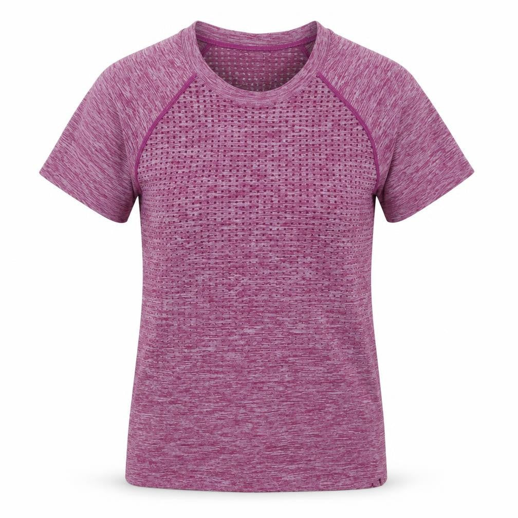 Kyoden Womens Purple Nylon Basic T-Shirt Size S Round Neck - S/M