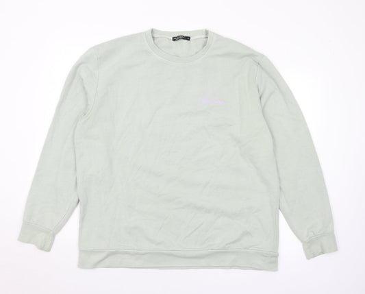 Nasty Gal Womens Green Polyester Pullover Sweatshirt Size M - Good Energy