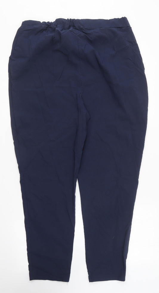 Boohoo Womens Blue Polyester Trousers Size 20 L26 in Regular
