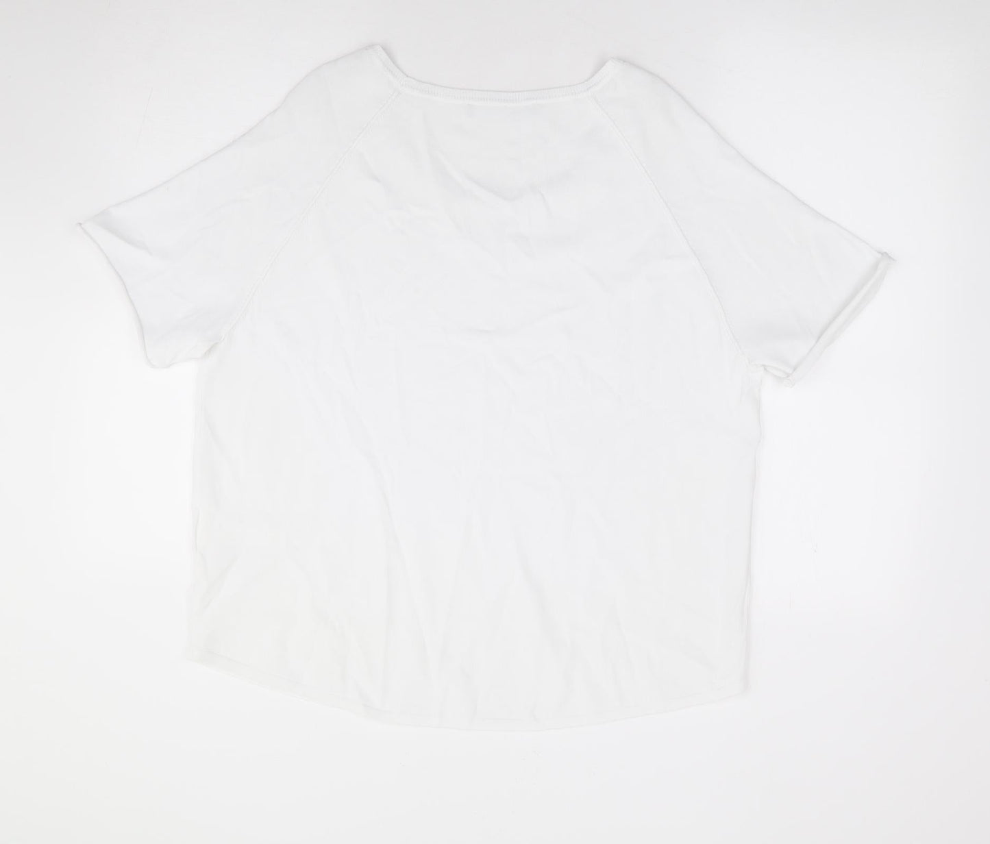 Bianca Womens Ivory Round Neck Polyester Pullover Jumper Size L