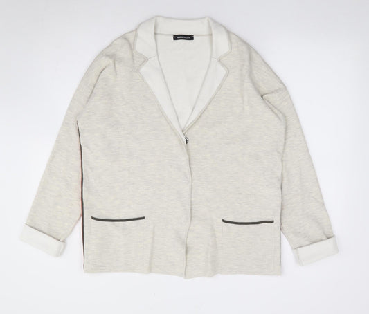 FRANK WALDER Womens Beige Jacket Size 14 Snap