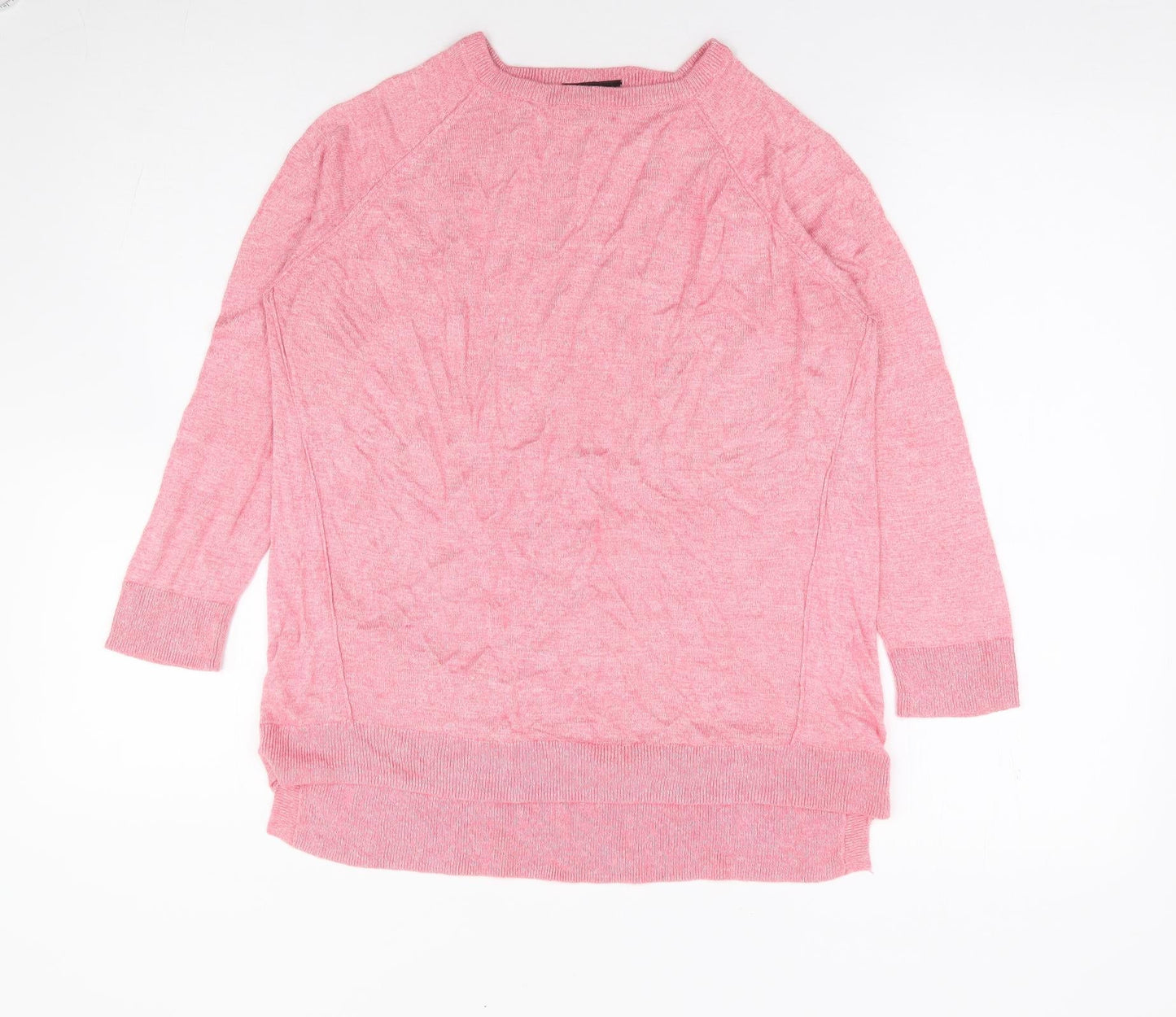 Warehouse Womens Pink Round Neck Polyester Pullover Jumper Size 14