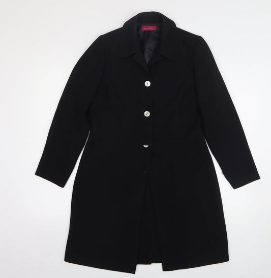 Richards Womens Black Overcoat Coat Size 8