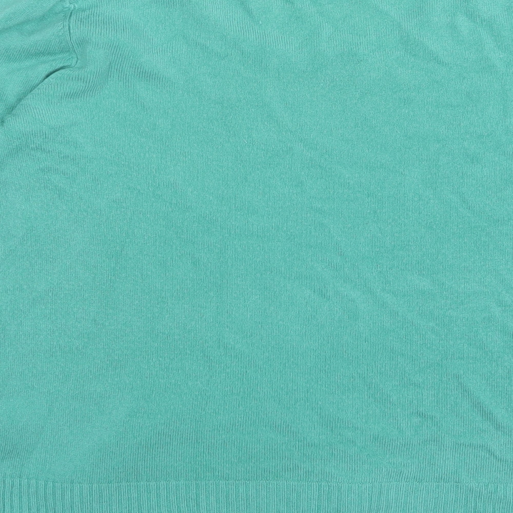 Papaya Womens Green Round Neck Acrylic Pullover Jumper Size 16