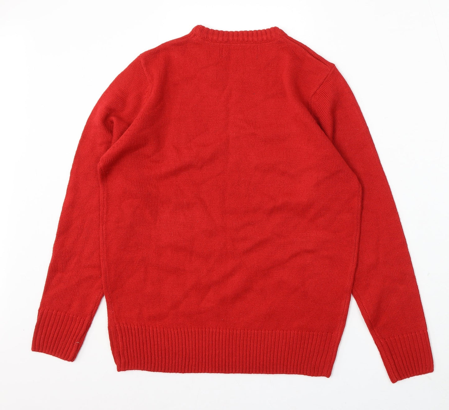 US Polo Assn. Mens Red Round Neck Polyester Pullover Jumper Size S