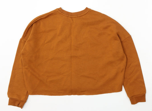 Primark Womens Brown Polyester Pullover Sweatshirt Size 2XS - Cropped