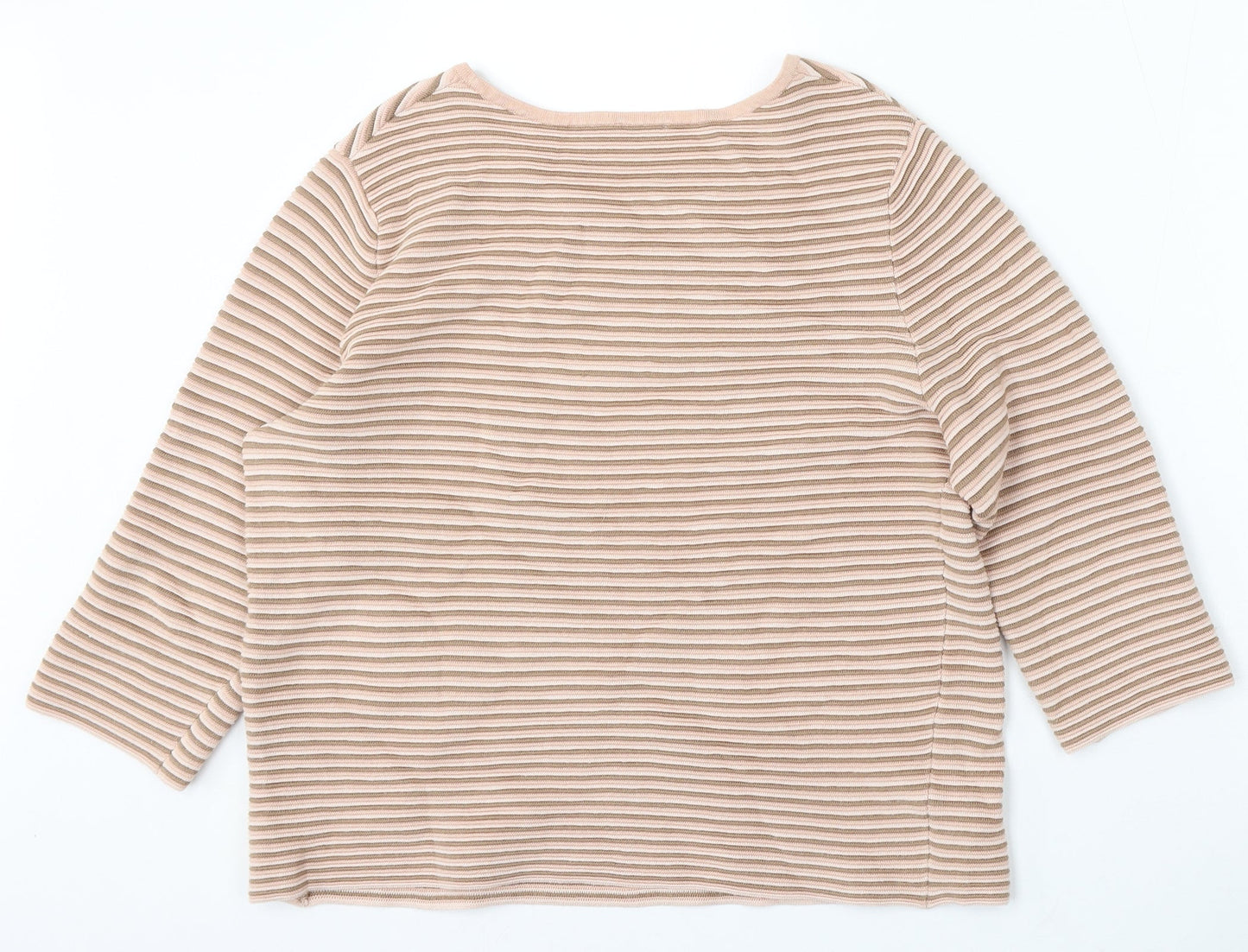 Gerry Weber Womens Pink Round Neck Striped Viscose Pullover Jumper Size M