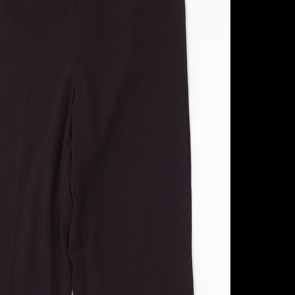 BHS Womens Purple Polyester Trousers Size 14 L28 in Regular