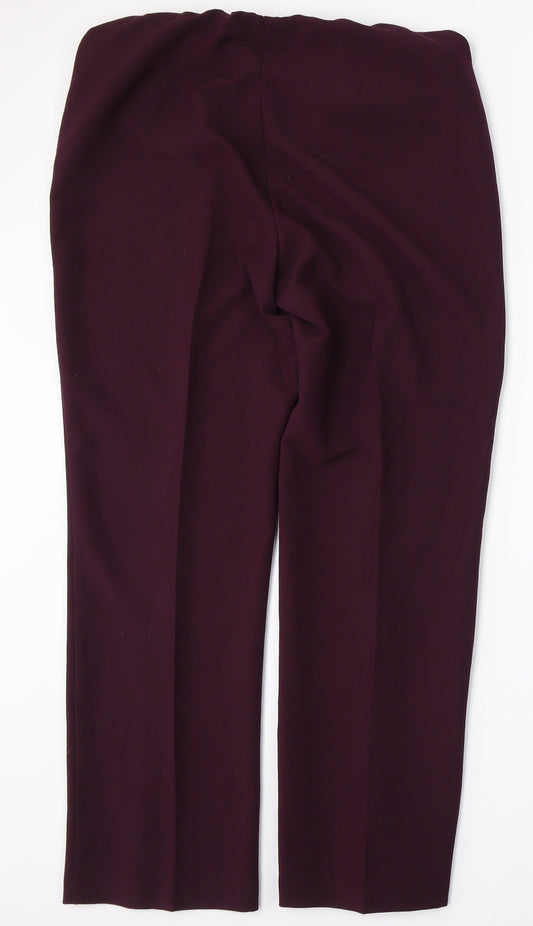 Arista Collection Womens Purple Polyester Trousers Size 16 L30 in Regular