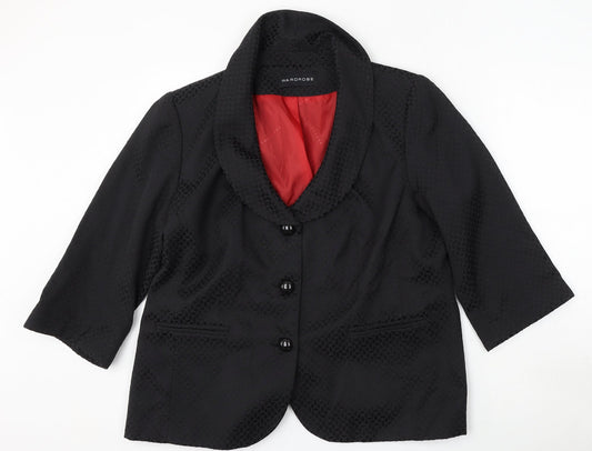 Wardrobe Womens Grey Geometric Cotton Jacket Blazer Size 18