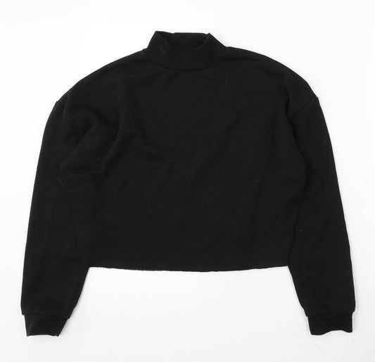 Primark Womens Black Polyester Pullover Sweatshirt Size 6 - Cropped