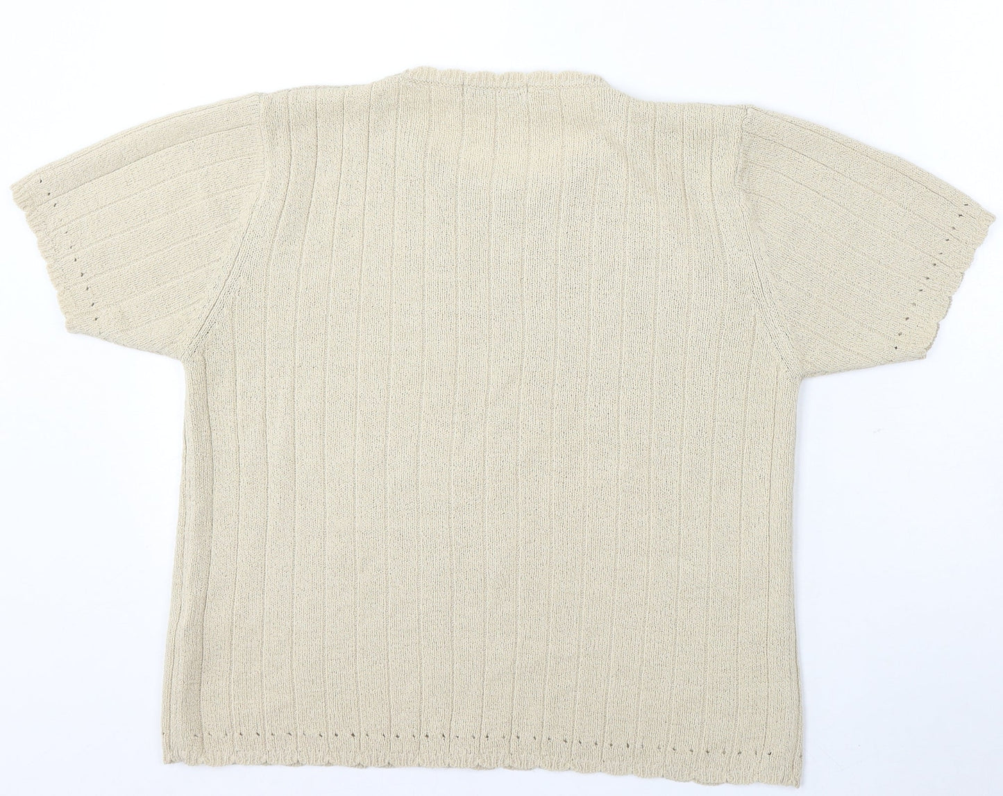 Berkertex Womens Beige Round Neck Acrylic Pullover Jumper Size 10