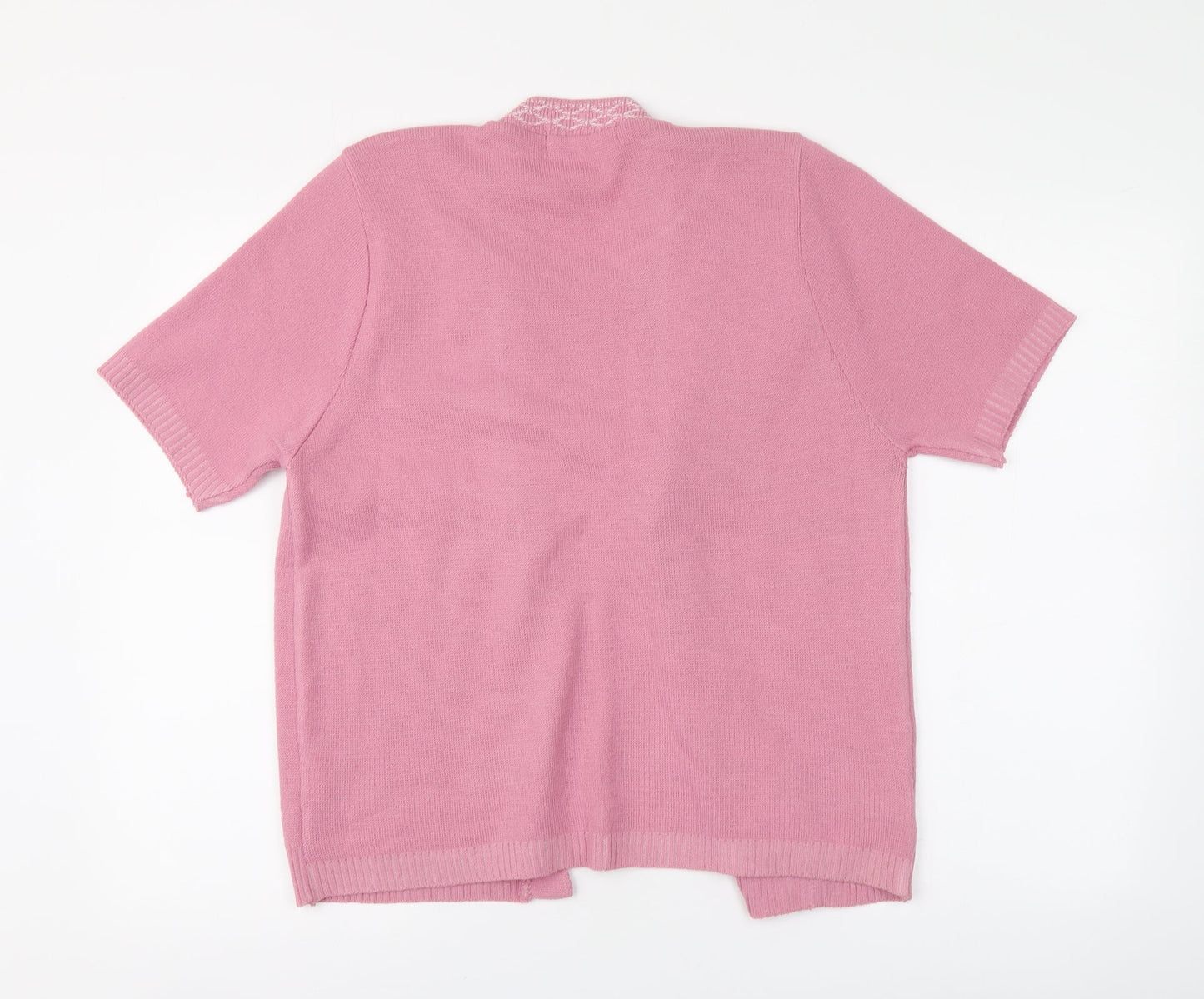 Pure & natural Womens Pink V-Neck Acrylic Pullover Jumper Size L