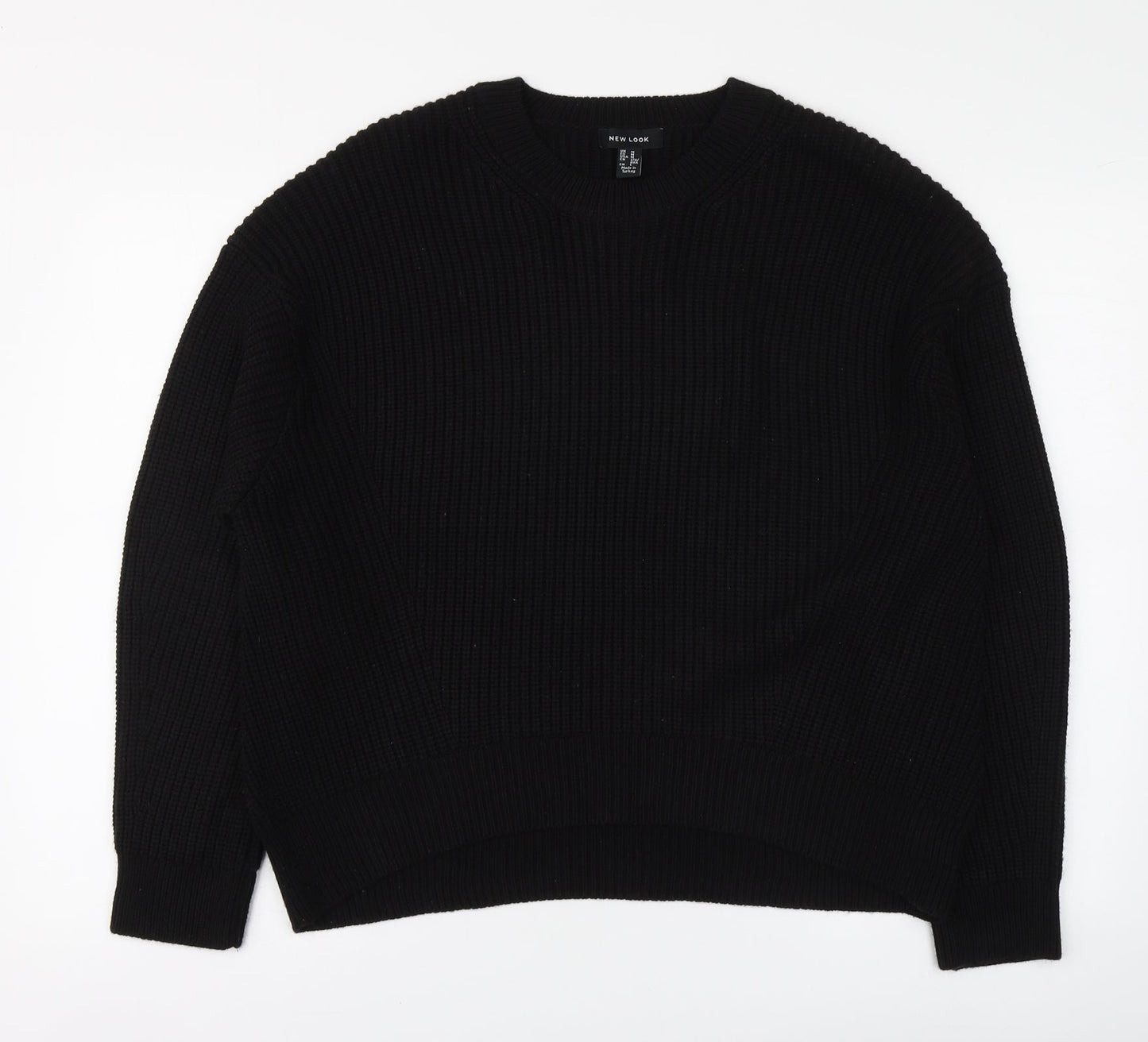 New Look Womens Black Round Neck Acrylic Pullover Jumper Size M