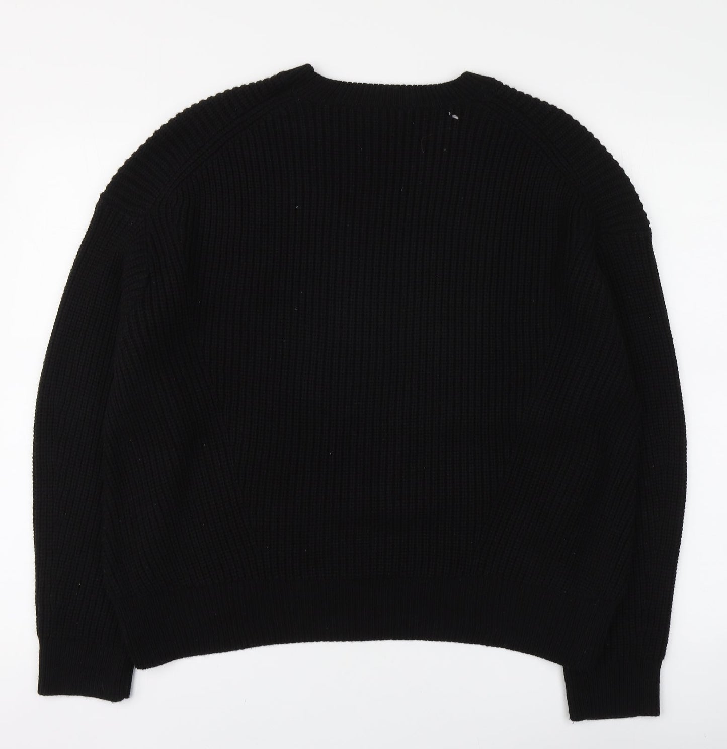 New Look Womens Black Round Neck Acrylic Pullover Jumper Size M