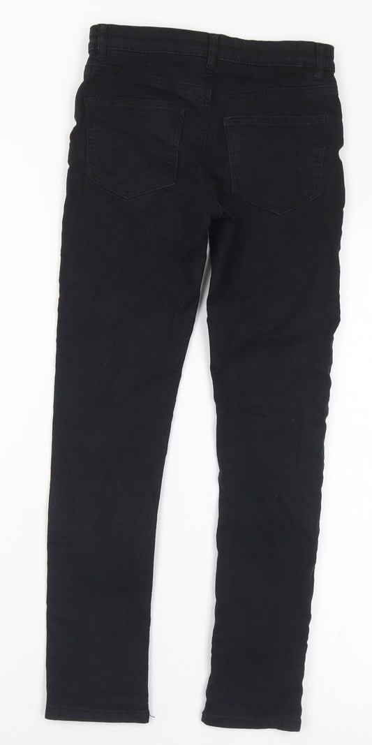 H&M Girls Black Cotton Skinny Jeans Size 9 Months Regular Button