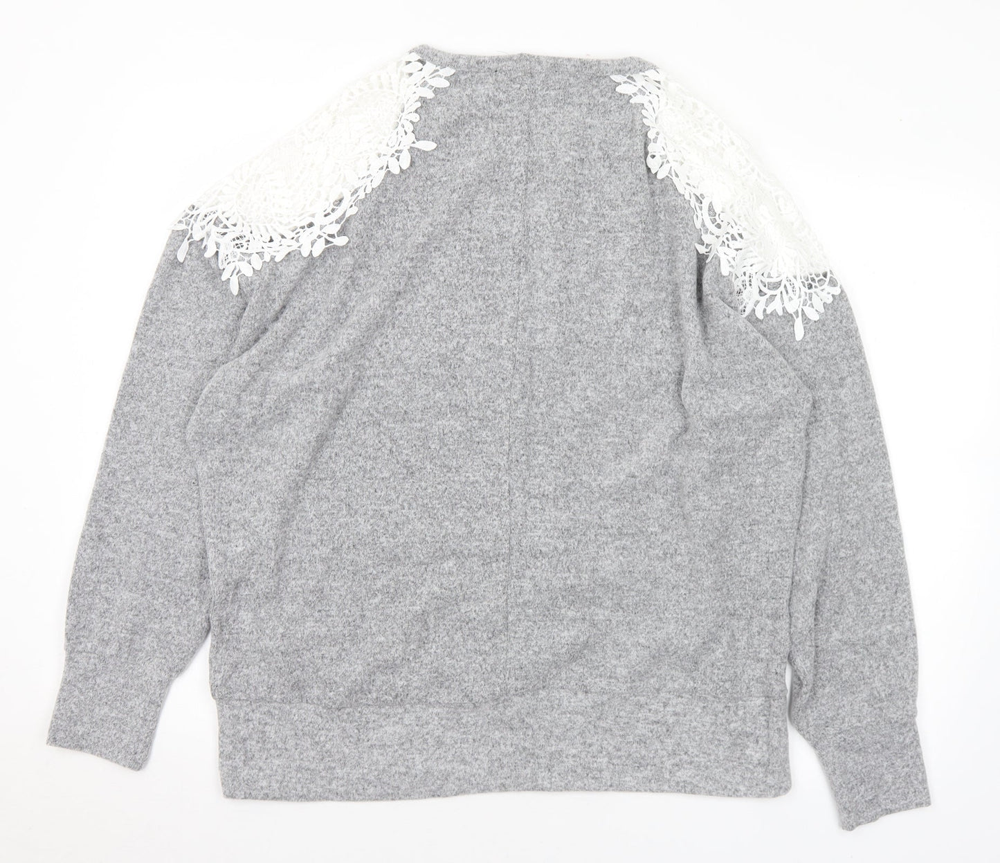 Dorothy Perkins Womens Grey Round Neck Polyester Pullover Jumper Size 18