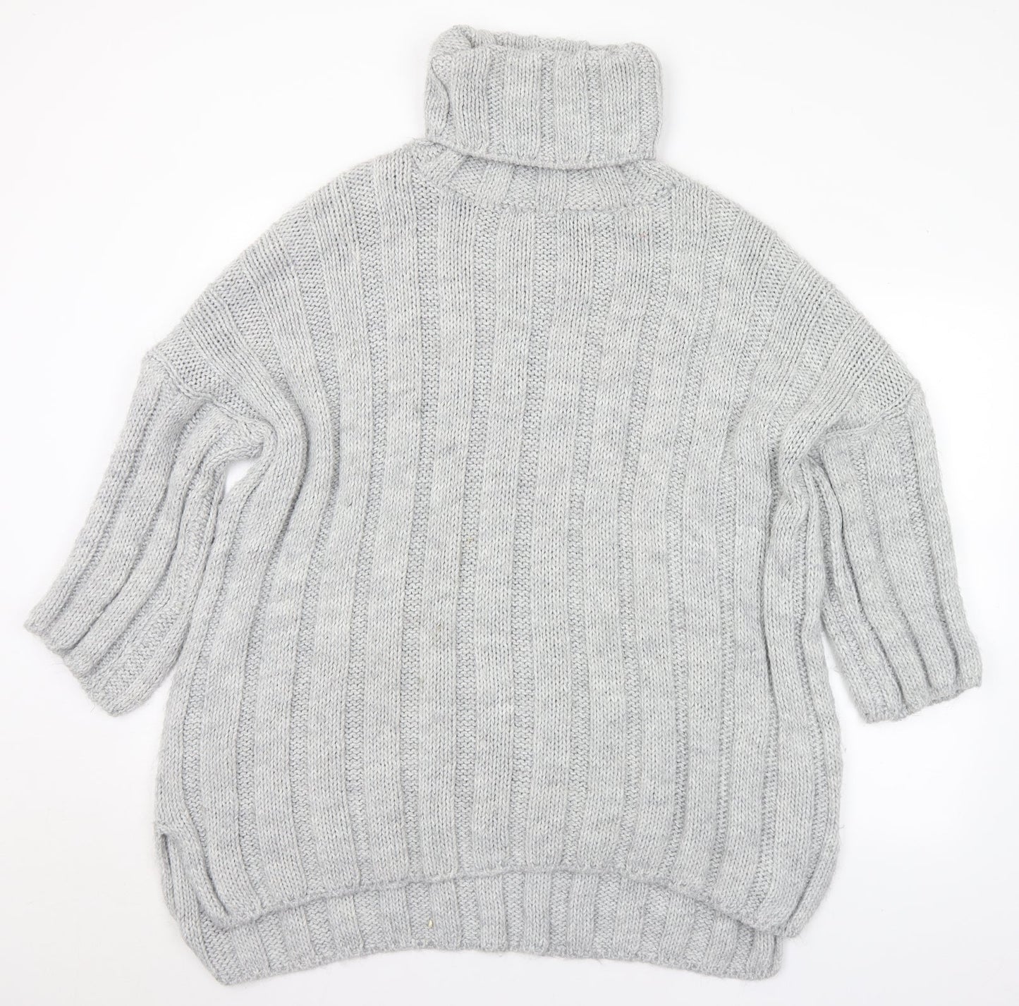 Preworn Womens Grey Roll Neck Acrylic Pullover Jumper Size XL