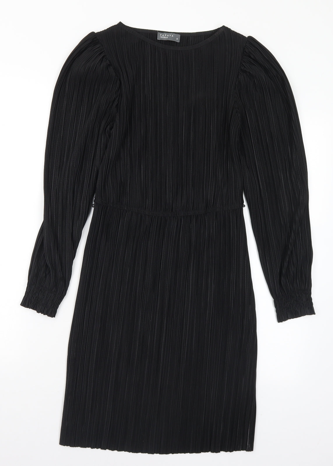 Matalan Womens Black Polyester Sheath Size 8 Round Neck