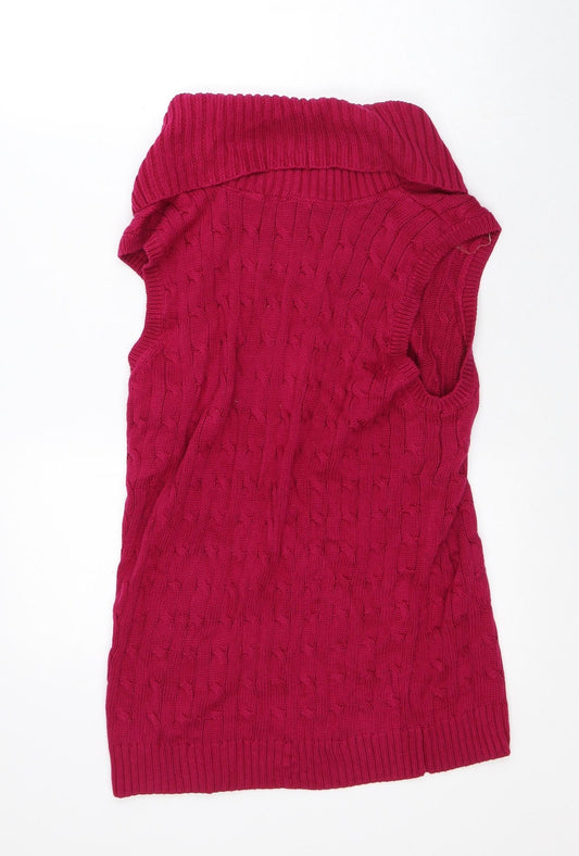 Jeanne Pierre Womens Pink Cotton Jacket Dress Size XL Roll Neck