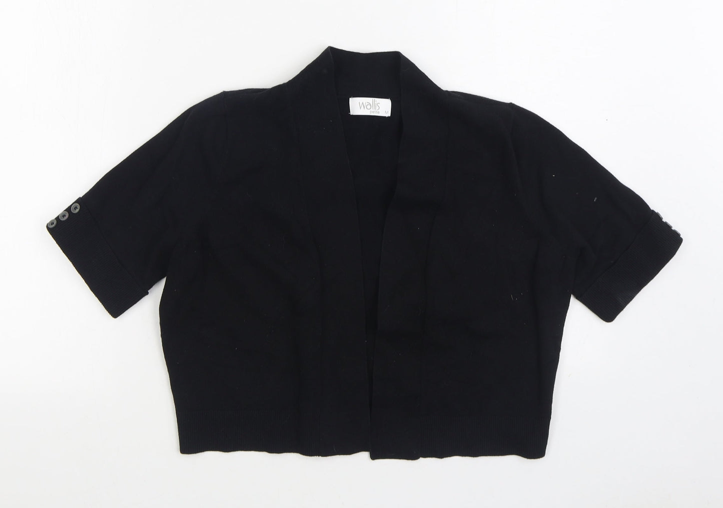Wallis Womens Black V-Neck Cotton Cardigan Jumper Size M
