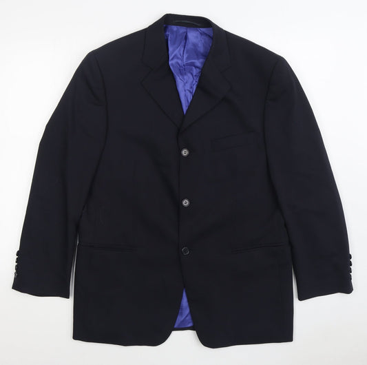 Hugo James Mens Black Wool Jacket Suit Jacket Size 40