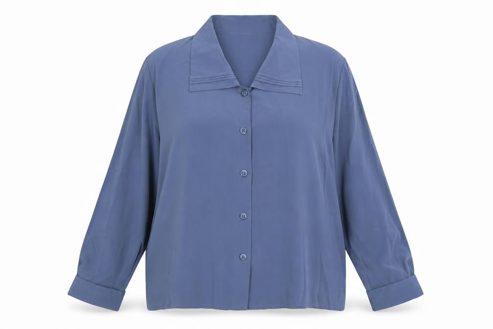 Galuelle Womens Blue Polyester Basic Button-Up Size 18 Collared