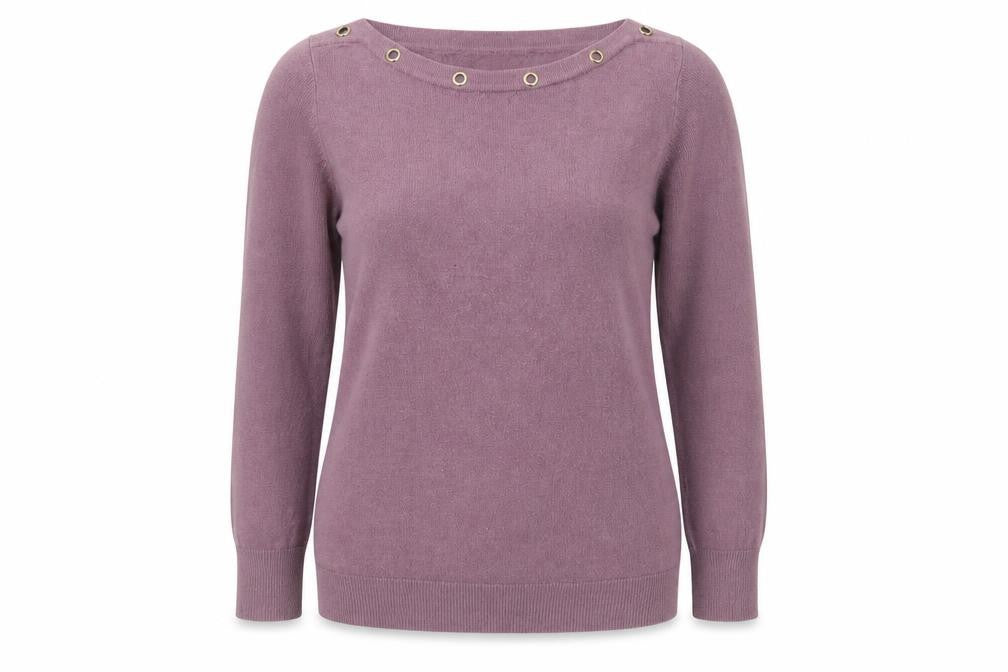 Beloved Womens Purple Boat Neck Acrylic Pullover Jumper Size M