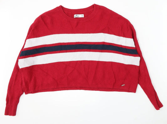 Hollister Womens Red Round Neck Polyester Pullover Jumper Size XS