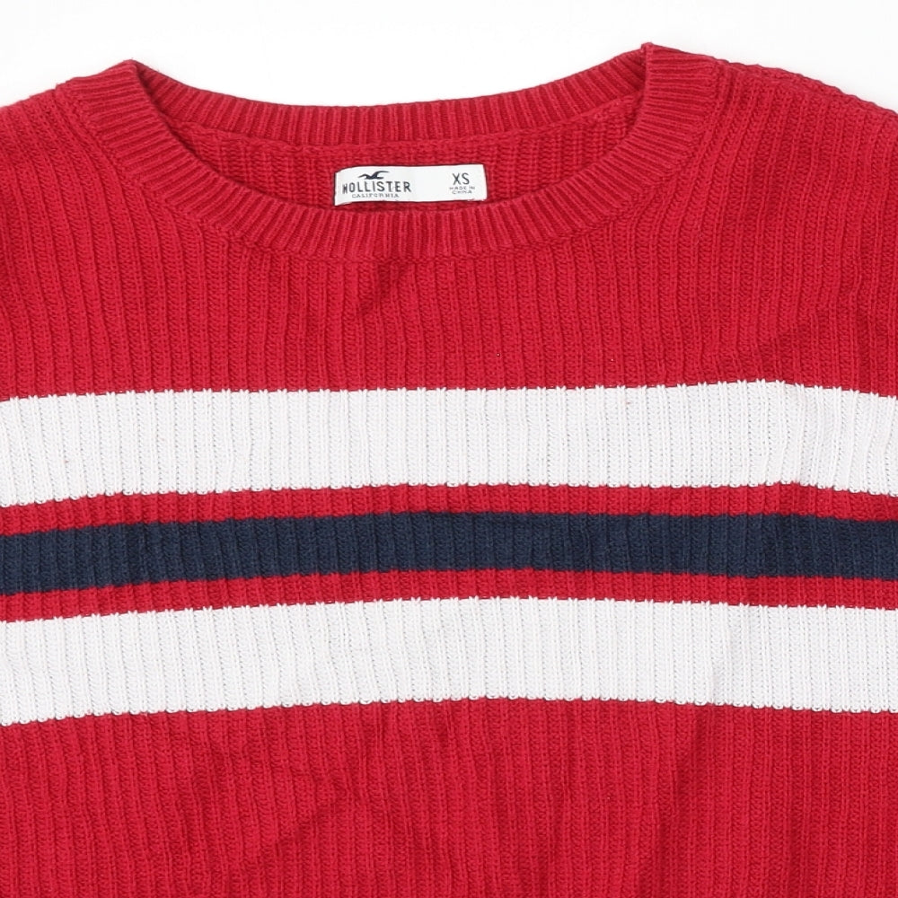 Hollister Womens Red Round Neck Polyester Pullover Jumper Size XS
