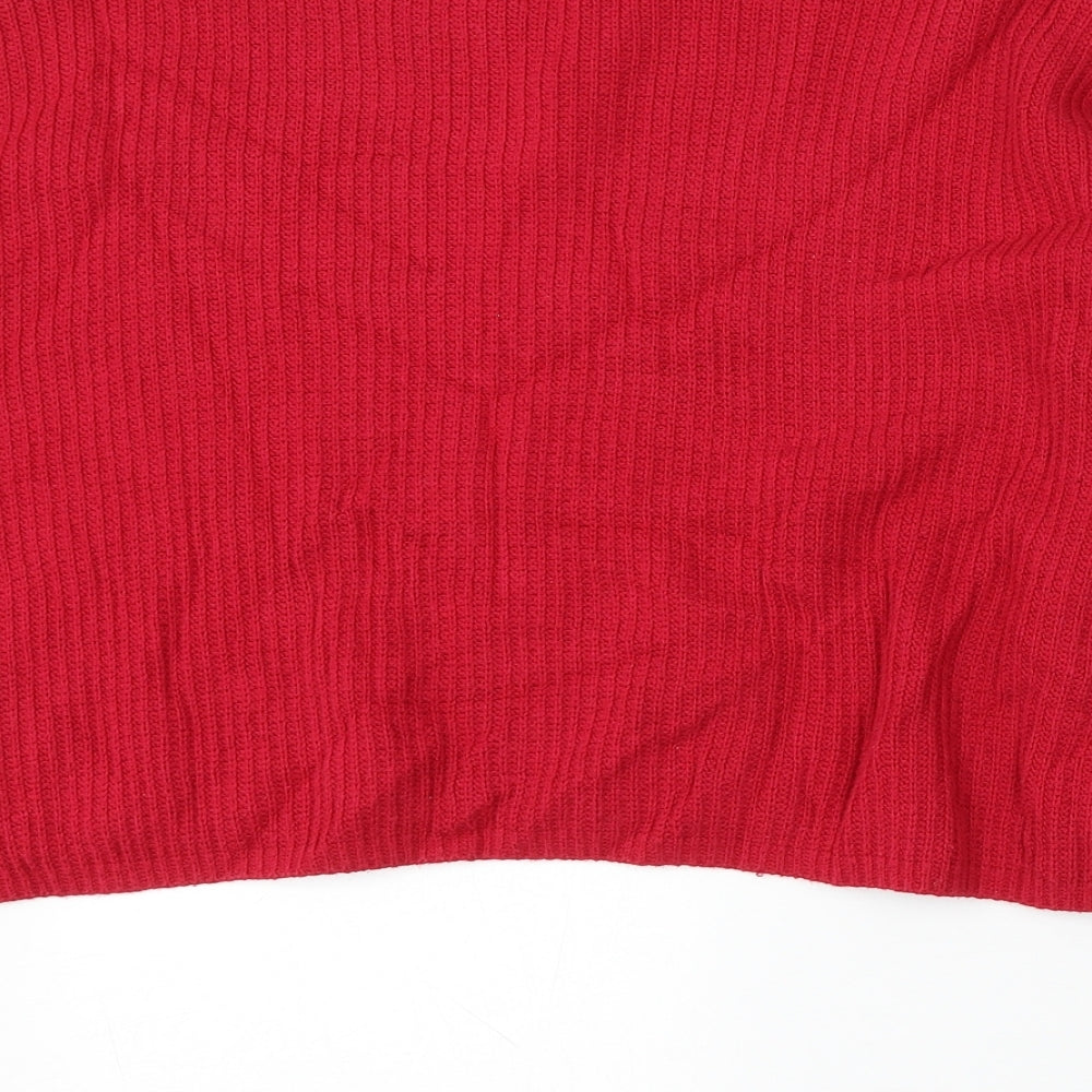Hollister Womens Red Round Neck Polyester Pullover Jumper Size XS